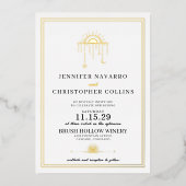 Dainty Celestial met foto bruiloft uitnodiging (Voorkant)