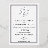 Dainty Celestial met foto bruiloft uitnodiging (Voorkant)