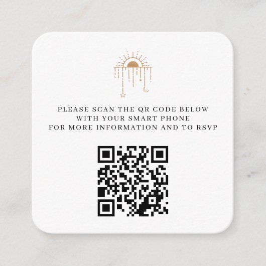 Dainty Celestial Wedding QR-code Informatiekaartje (Voorkant)