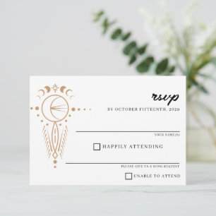 Dainty Celestial Wedding RSVP Kaartje