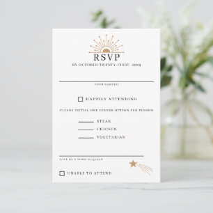 Dainty Celestial Wedding RSVP Kaartje