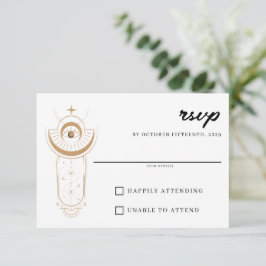 Dainty Celestial Wedding RSVP Kaartje