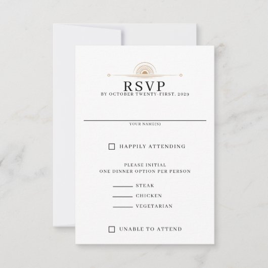Dainty Celestial Wedding RSVP Kaartje (Voorkant)
