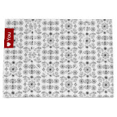 Dainty Charcoal and Crème Motif Groot Cadeauzakje (Voorkant)