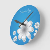 Dainty & Chic White Flowers Ronde Klok (Hoek)