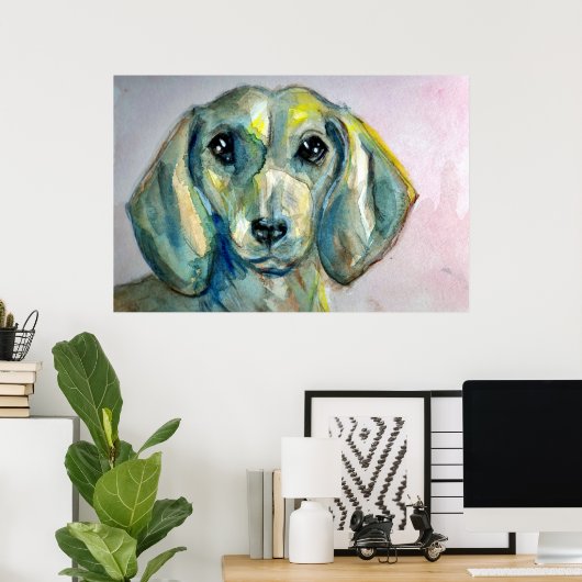 Dainty Dachshund Poster (Thuiskantoor)