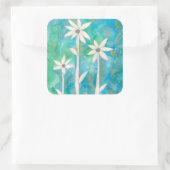 Dainty Daisies I Vierkante Sticker (Tas)
