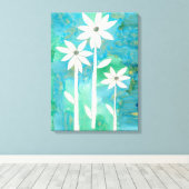 Dainty Daisies II Canvas Afdruk (Insitu (Houten vloer))