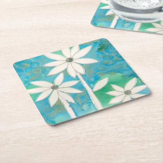 Dainty Daisies II Kartonnen Onderzetters (Schuin)