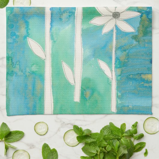 Dainty Daisies II Theedoek (Gevouwen)