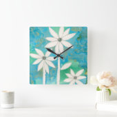 Dainty Daisies II Vierkante Klok (Huis)