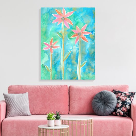 Dainty Daisies III Canvas Afdruk (Insitu (Woonkamer))