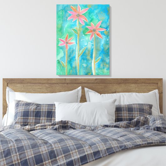 Dainty Daisies III Canvas Afdruk (Insitu (Slaapkamer))