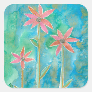 Dainty Daisies III Vierkante Sticker