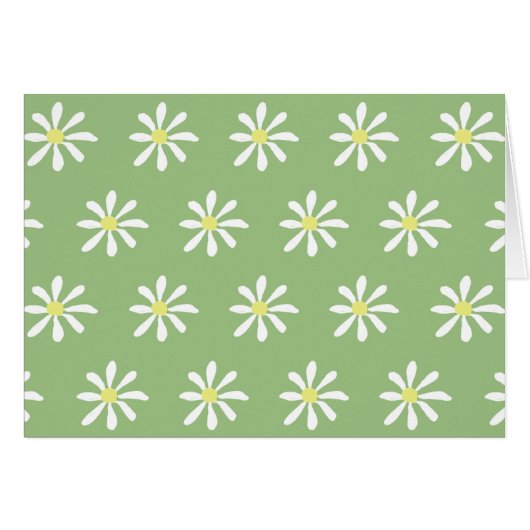 Dainty Daisy Blank Kaarten (Sage Green & White) (Voorkant Horizontaal)