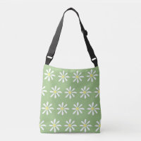 Dainty Daisy Crossbody Bag (Sage Green & White)