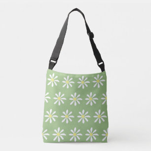 Dainty Daisy Crossbody Bag (Sage Green & White) Crossbody Tas