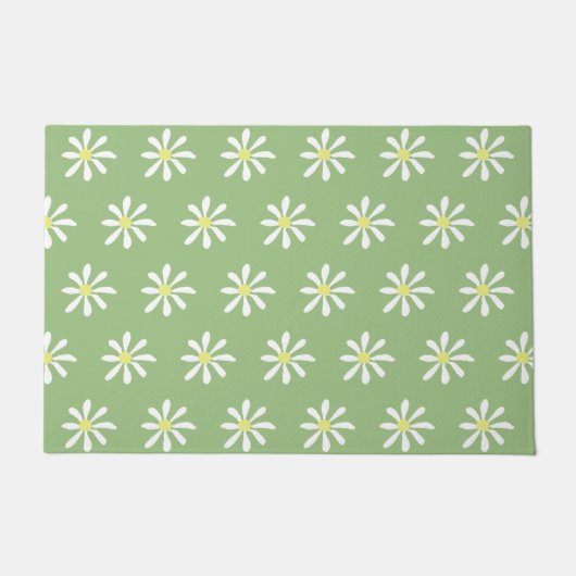 Dainty Daisy-deurmat (Sage Green & White) Deurmat (Voorkant)