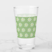 Dainty Daisy Glass Tumbler (Sage Green & White) (Achterkant)