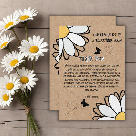 Dainty Daisy Minimalist Craft Baby shower Bedankkaart