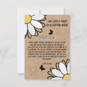 Dainty Daisy Minimalist Craft Baby shower Bedankkaart (Voorkant)