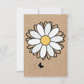 Dainty Daisy Minimalist Craft Baby shower Bedankkaart (Achterkant)