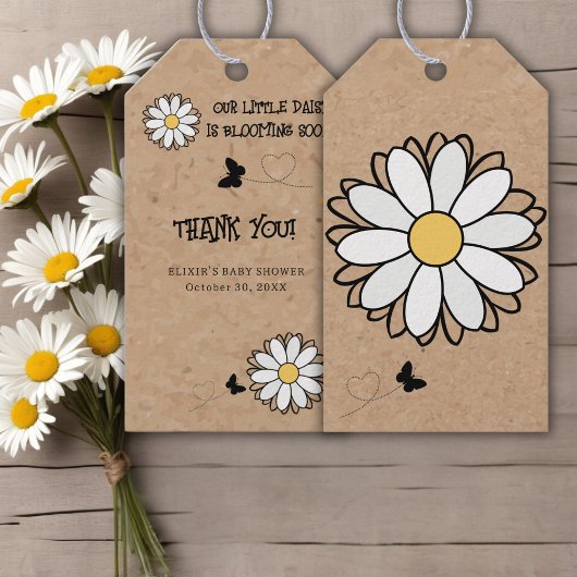 Dainty Daisy Minimalist Craft Baby shower Cadeaulabel