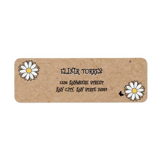 Dainty Daisy Minimalist Craft Baby shower Etiket (Voorkant)