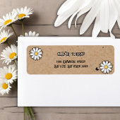 Dainty Daisy Minimalist Craft Baby shower Etiket