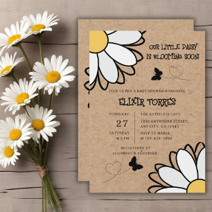 Dainty Daisy Minimalist Craft Baby shower Kaart
