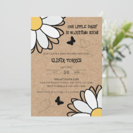 Dainty Daisy Minimalist Craft Baby shower Kaart