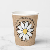 Dainty Daisy Minimalist Craft Baby shower Papieren Bekers (Achterkant)