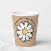 Dainty Daisy Minimalist Craft Baby shower Papieren Bekers (Voorkant)