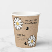 Dainty Daisy Minimalist Craft Baby shower Papieren Bekers (Voorkant)