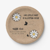 Dainty Daisy Minimalist Craft Baby shower Papieren Bordje (Voorkant)