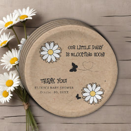 Dainty Daisy Minimalist Craft Baby shower Papieren Bordje