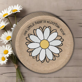 Dainty Daisy Minimalist Craft Baby shower Papieren Bordje