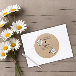 Dainty Daisy Minimalist Craft Baby shower Ronde Sticker