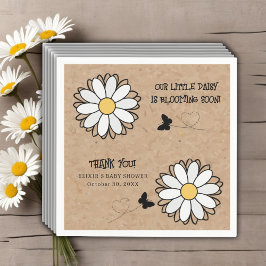 Dainty Daisy Minimalist Craft Baby shower Servet