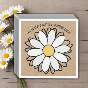 Dainty Daisy Minimalist Craft Baby shower Servet