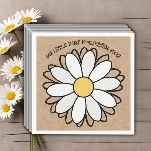 Dainty Daisy Minimalist Craft Baby shower Servet
