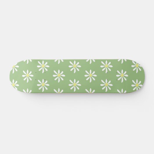 Dainty Daisy Skateboard (Sage Groen & Wit) (Horizontaal)
