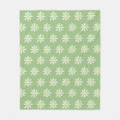 Dainty Daisy Throw Blanket (Sage Green & White) Fleece Deken (Voorkant)