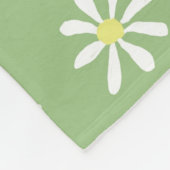 Dainty Daisy Throw Blanket (Sage Green & White) Fleece Deken (Hoek)