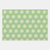 Dainty Daisy Wrapping Paper (Sage Green & White) (Voorkant 2)