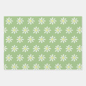 Dainty Daisy Wrapping Paper (Sage Green & White) (Voorkant)