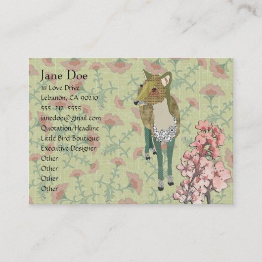 Dainty Deer Floral Visitekaartjes (Voorkant)