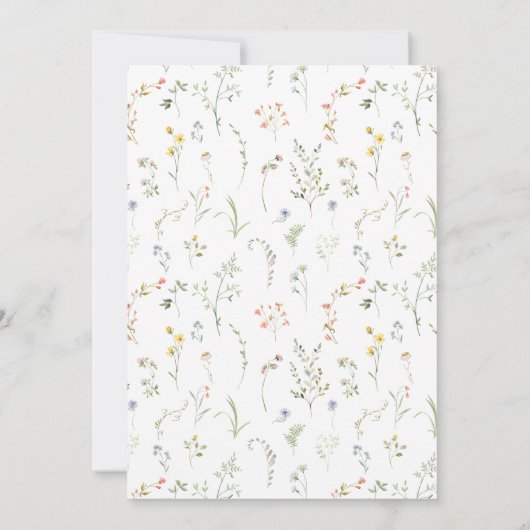 Dainty Delicate Floral Wildflower Bewaar de datum Kaart (Achterkant)