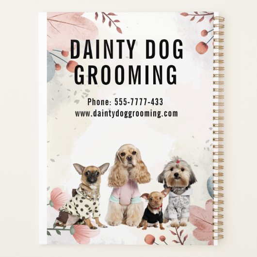 Dainty Dog Grooming Business Appointing Planner (Achterkant)