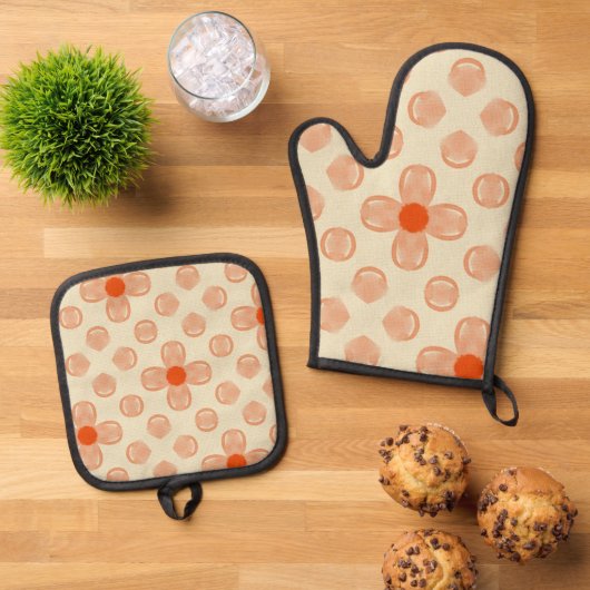 Dainty Dot Florals Ovenwant & Pannenlap Set (Top down)